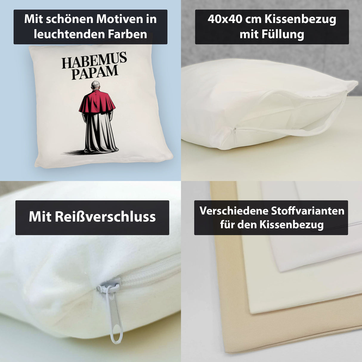 Papst HABEMUS PAPAM Kissen für Gläubige
