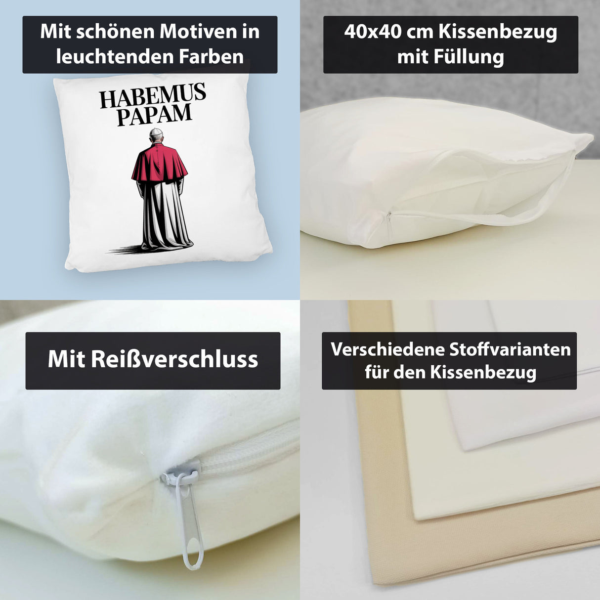 Papst HABEMUS PAPAM Kissen für Gläubige