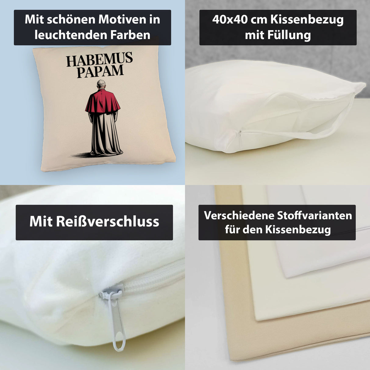 Papst HABEMUS PAPAM Kissen für Gläubige