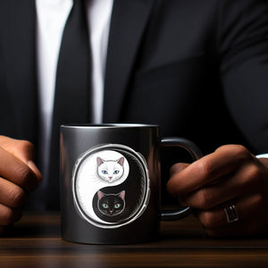 Katzen Yin und Yang Tasse für Katzenliebhaber