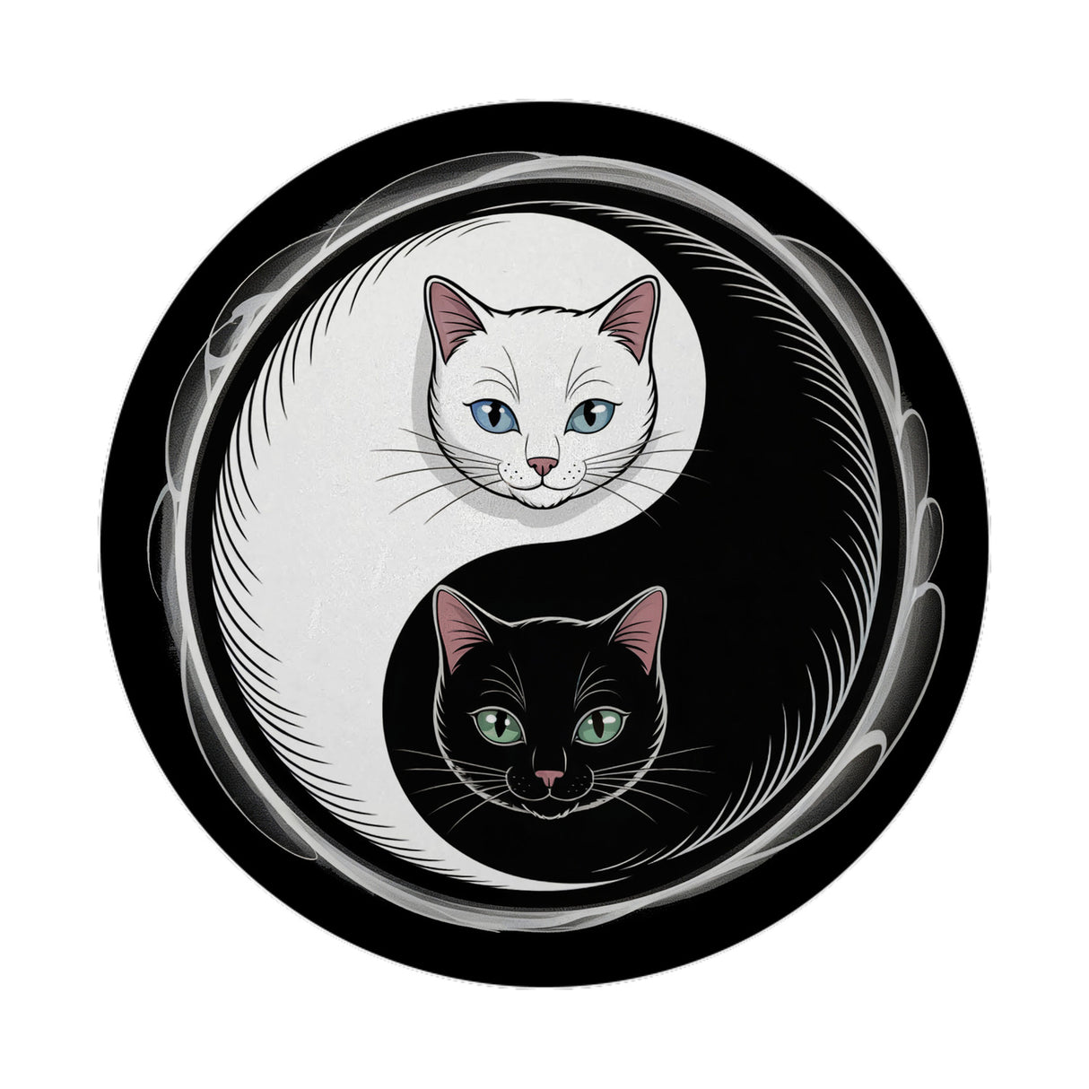 Katzen Yin und Yang Magnet für Katzenliebhaber