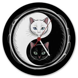 Katzen Yin und Yang Wanduhr für Katzenliebhaber
