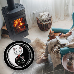 Katzen Yin und Yang Wanduhr für Katzenliebhaber