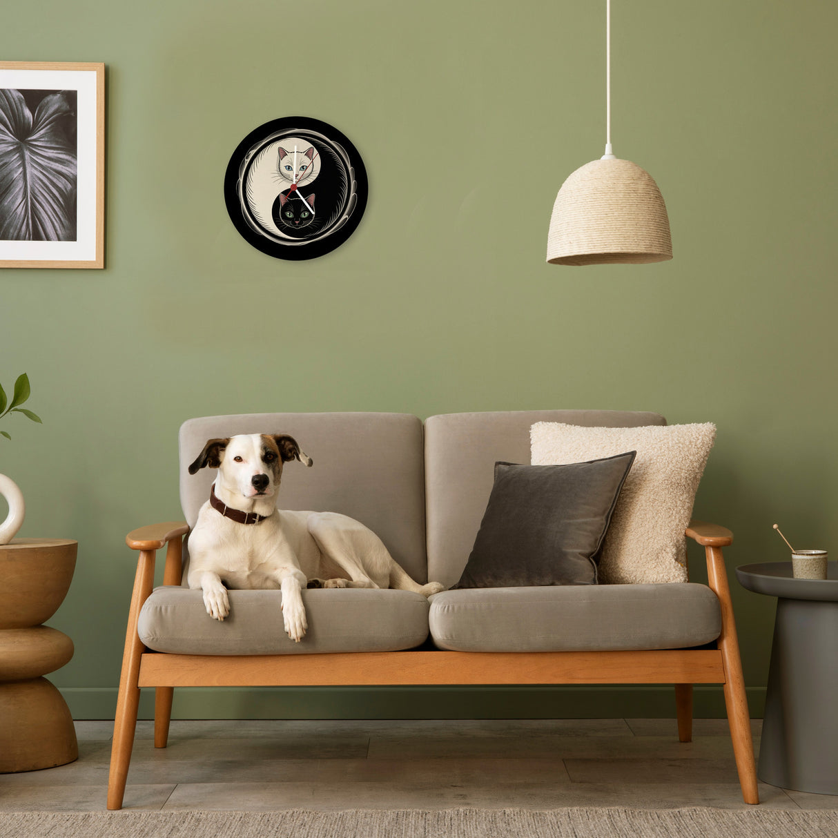 Katzen Yin und Yang Wanduhr für Katzenliebhaber