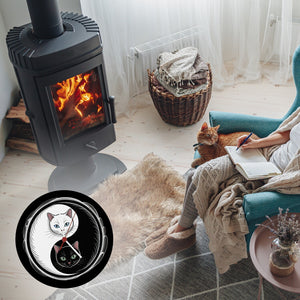 Katzen Yin und Yang Wanduhr für Katzenliebhaber
