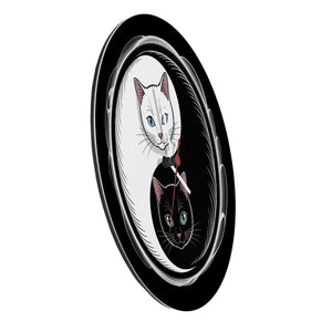 Katzen Yin und Yang Wanduhr für Katzenliebhaber