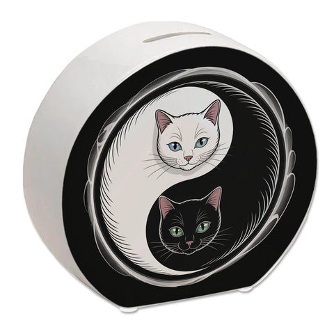 Katzen Yin und Yang Spardose für Katzenliebhaber