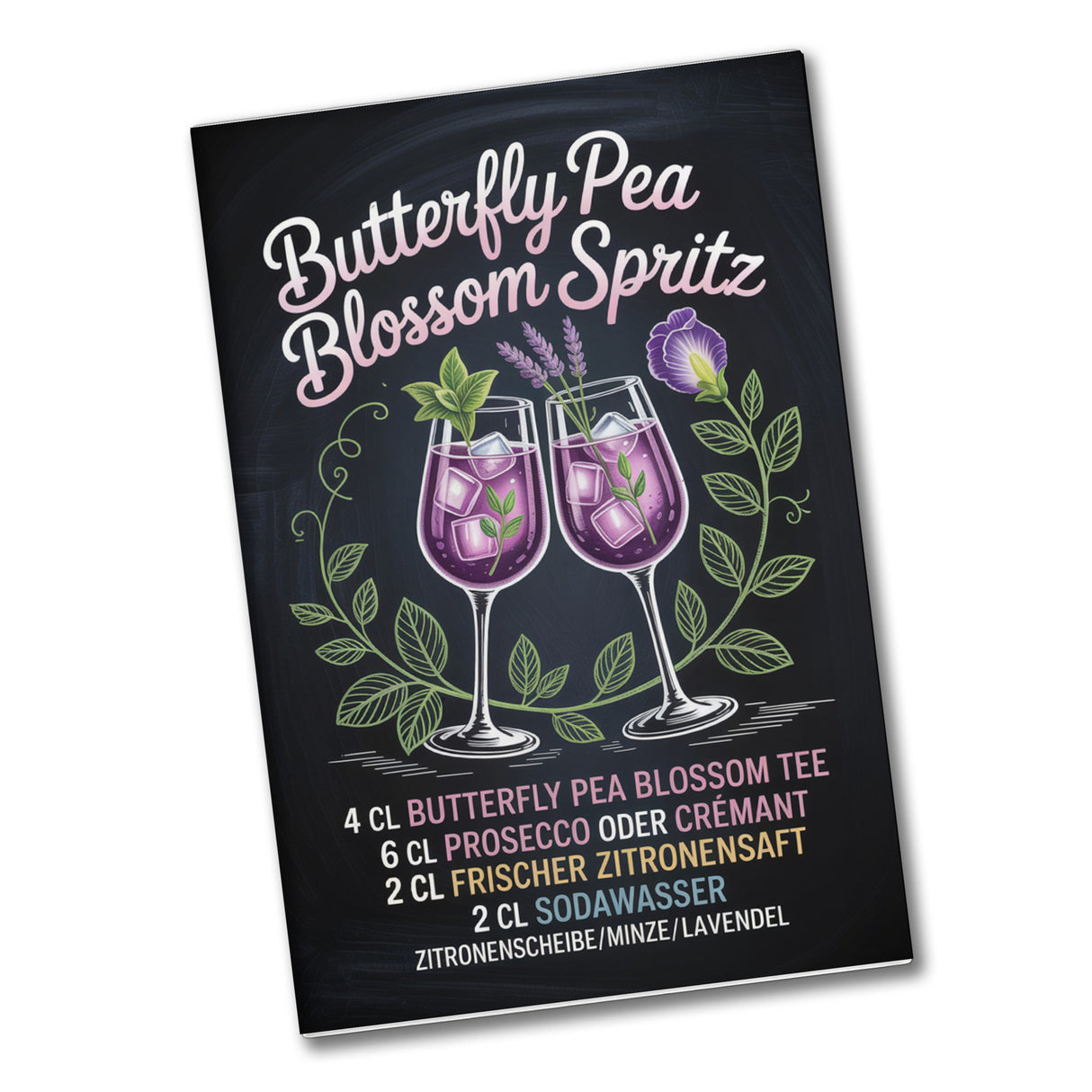 Butterfly Pea Blossom Spritz Souvenir Souvenir Magnet Cocktail-Rezept für die Bar oder Küche