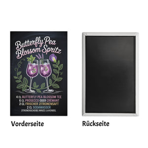 Butterfly Pea Blossom Spritz Souvenir Souvenir Magnet Cocktail-Rezept für die Bar oder Küche