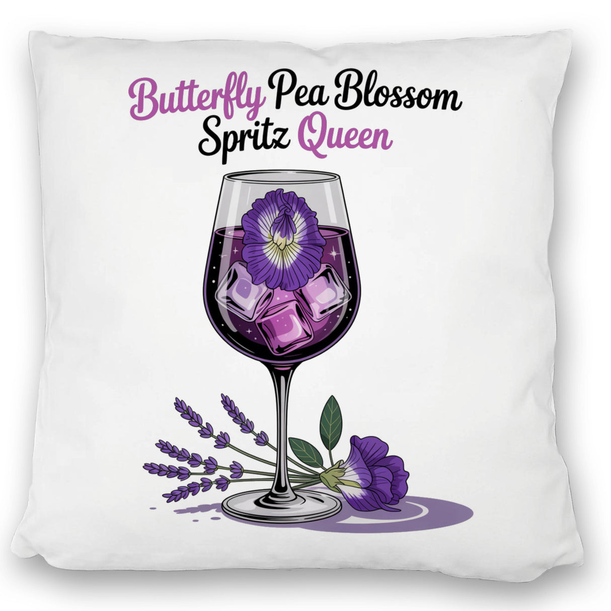 Butterfly Pea Blossom Spritz Queen Kissen