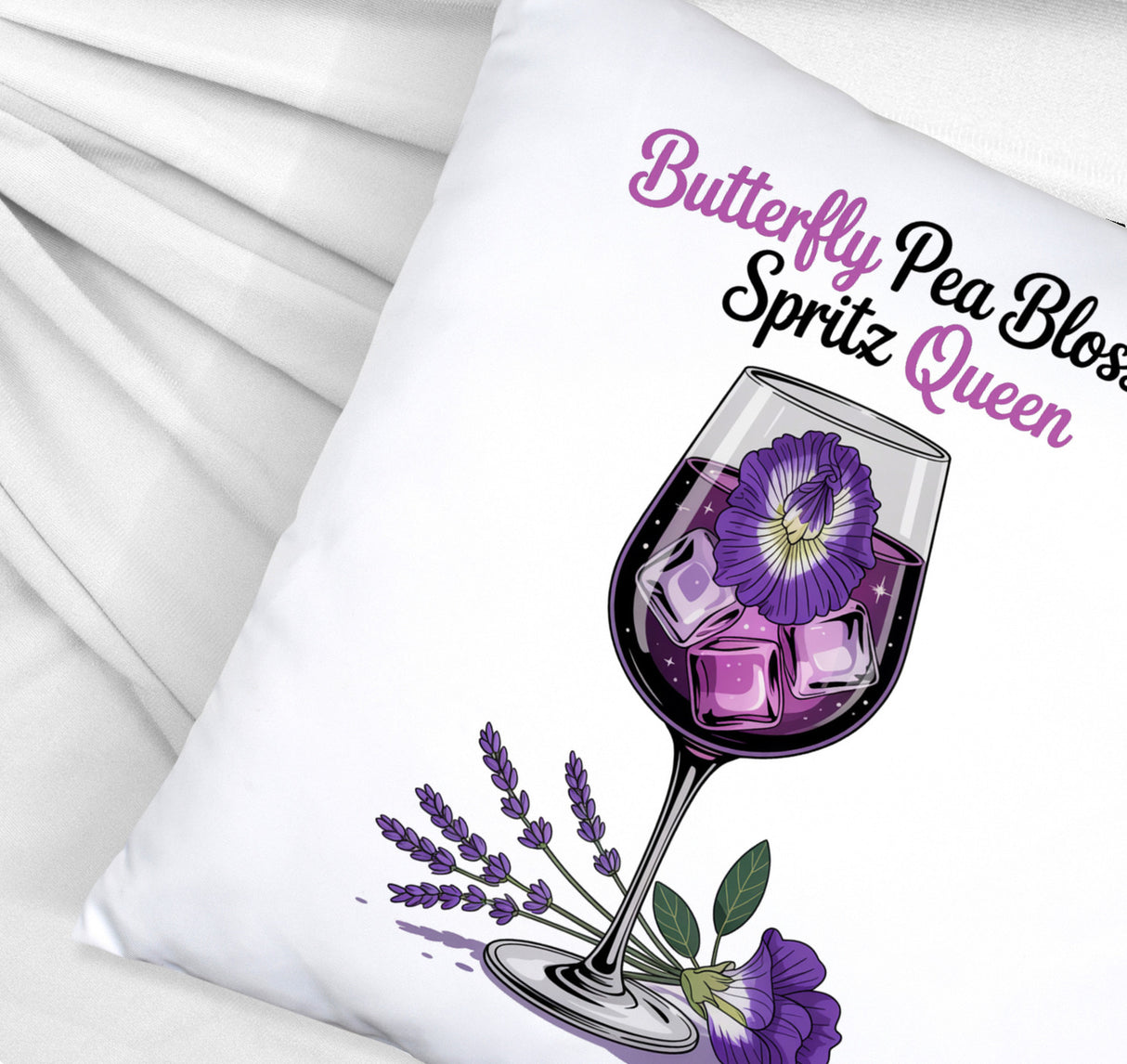 Butterfly Pea Blossom Spritz Queen Kissen