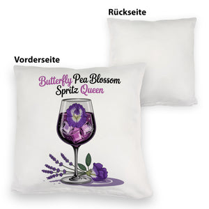 Butterfly Pea Blossom Spritz Queen Kissen