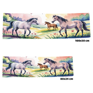Pferde Aquarell Eishandtuch für Mädchen