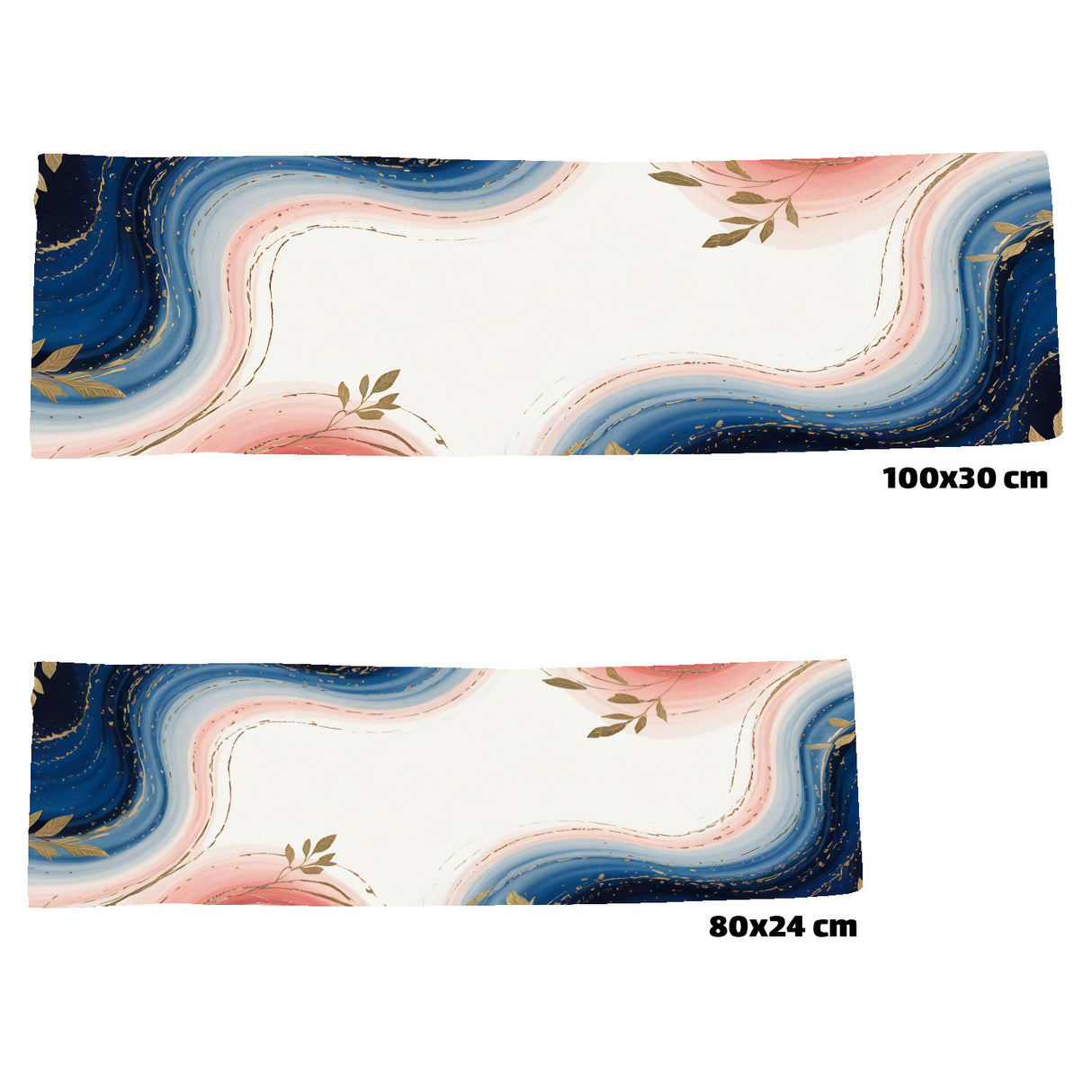 Marmormuster in Marineblau und Rosa Eishandtuch