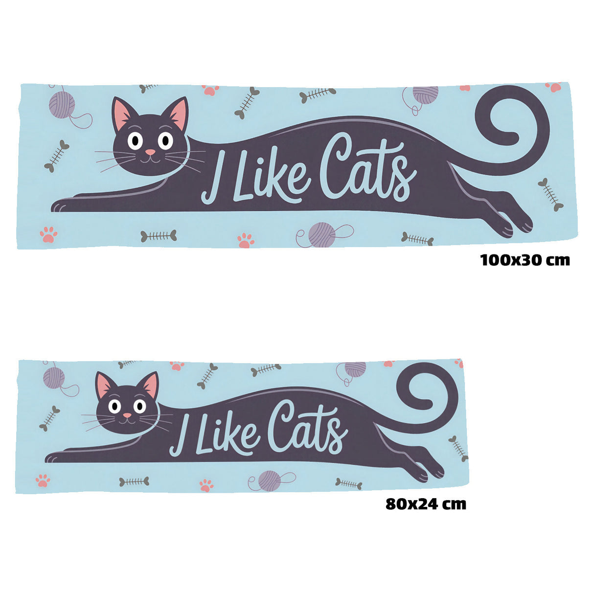 I Like Cats Eishandtuch mit Katze Silhouette