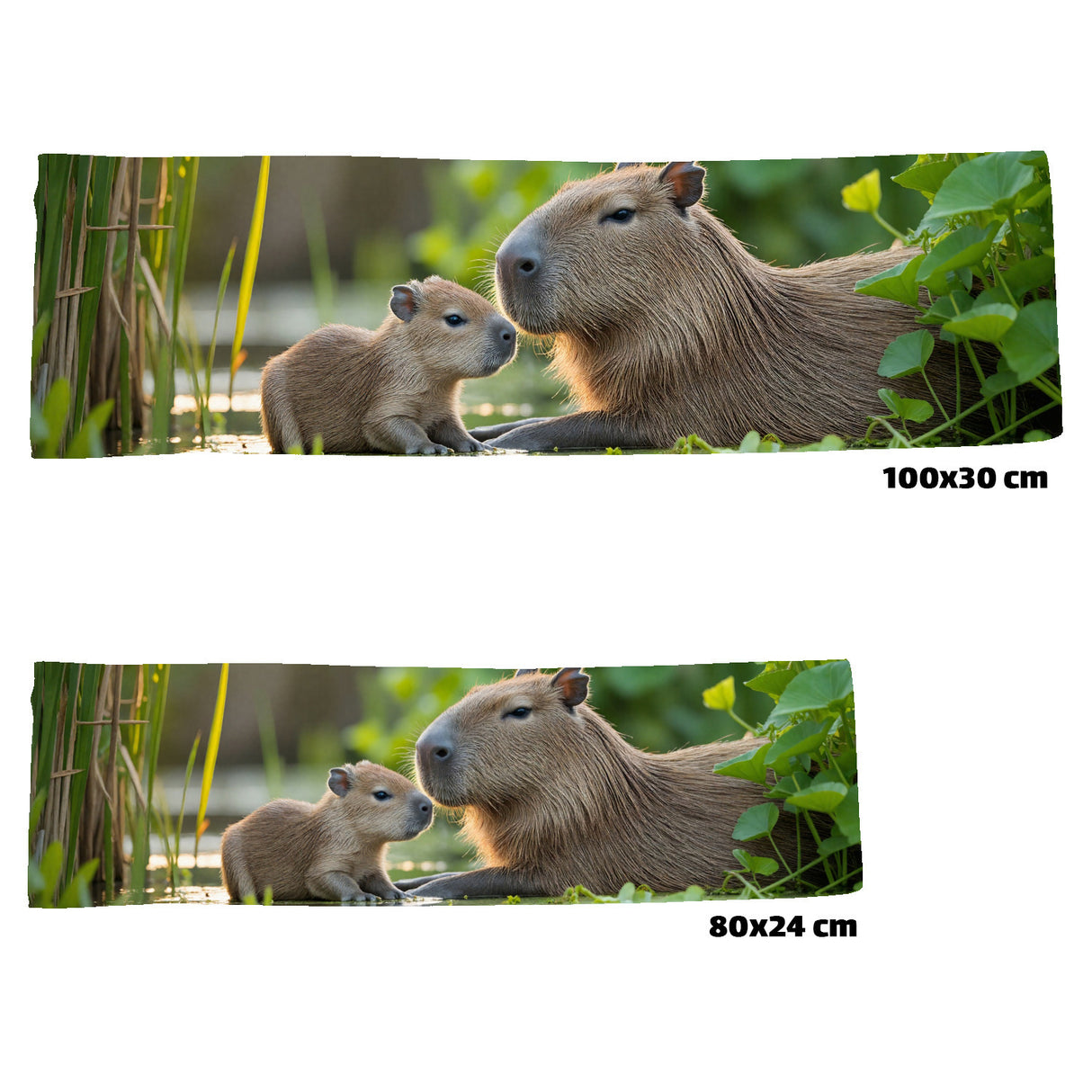 Capybara Mutter mit Baby Eishandtuch für Tierliebhaber