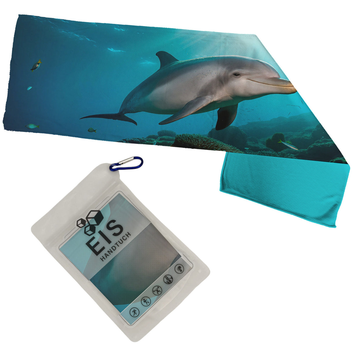 Delfin im Meer Eishandtuch für Meeresliebhaber