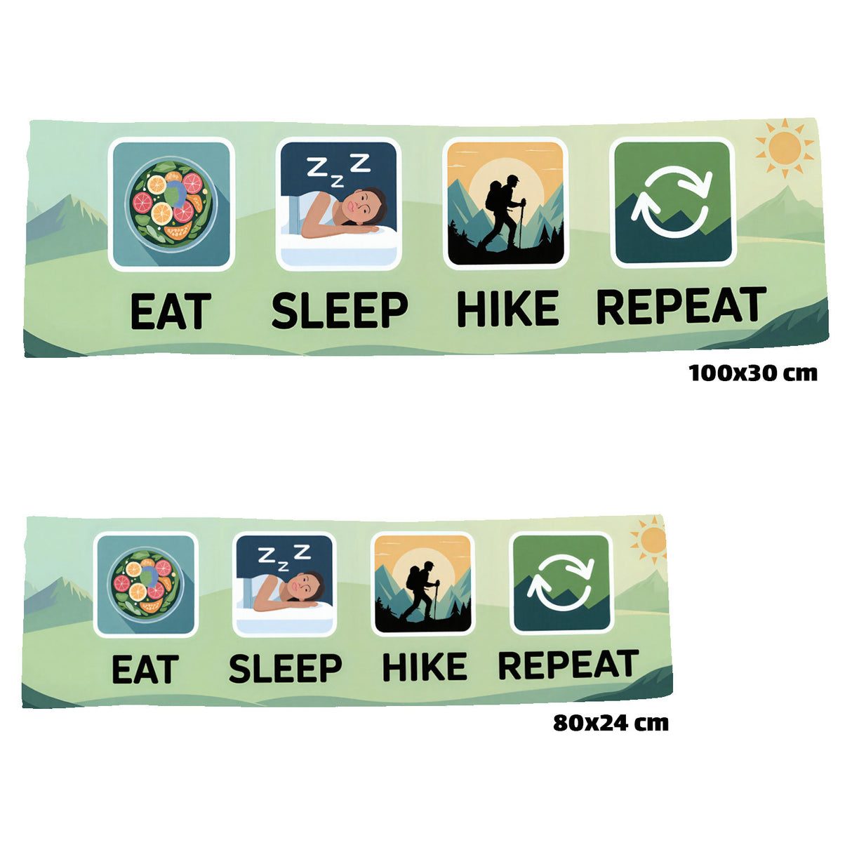 EAT SLEEP HIKE REPEAT Eishandtuch für Wanderer