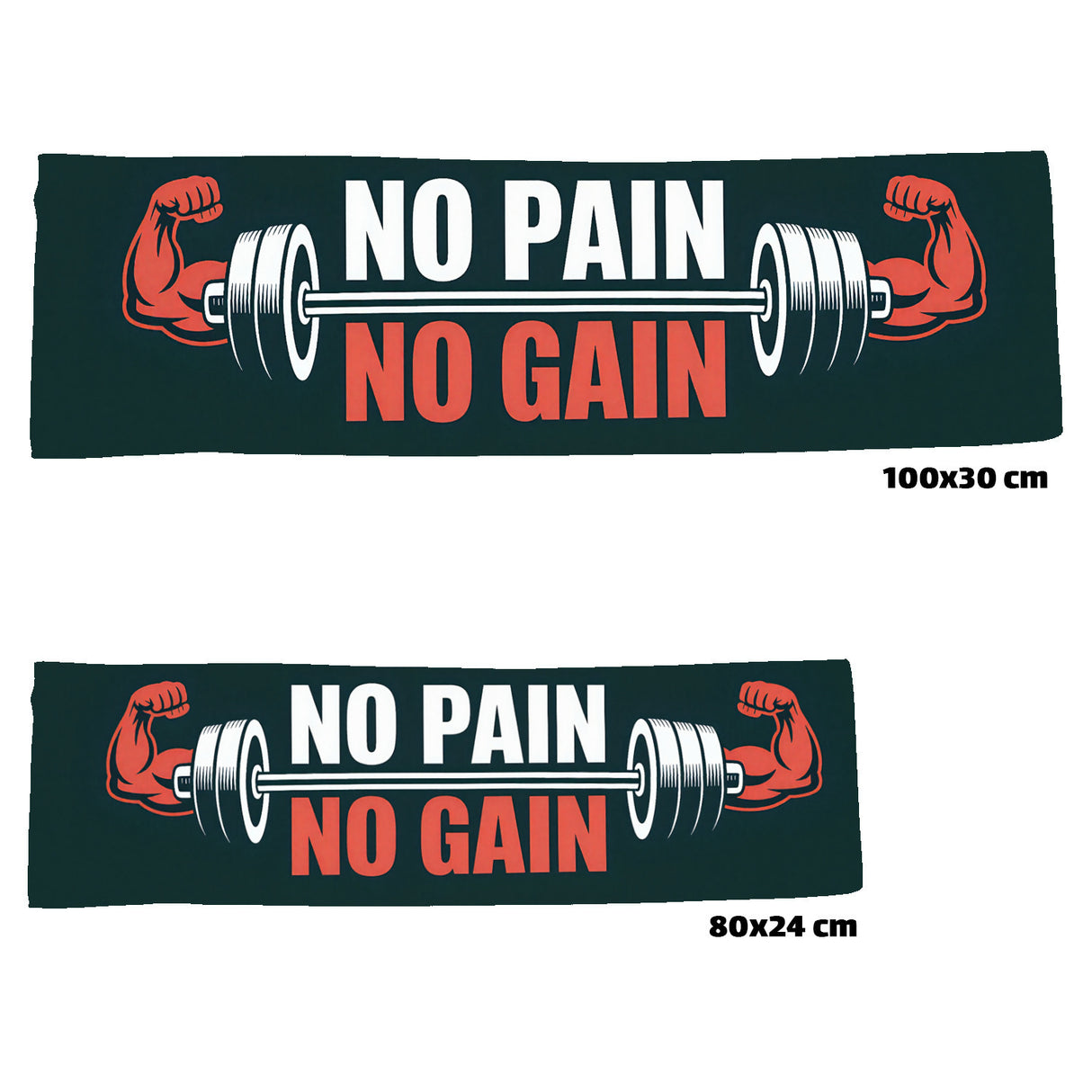 No Pain No Gain Eishandtuch mit Hantel Grafik