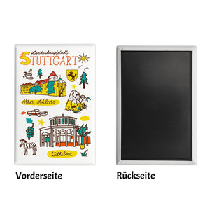 Stuttgart Wimmelbild Souvenir Magnet - Wilhelma und altes Schloss