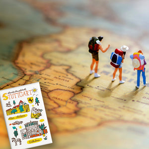 Stuttgart Wimmelbild Souvenir Magnet - Wilhelma und altes Schloss