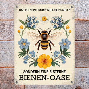 Biene mit Blumen DAS IST KEIN UNORDENTLICHER GARTEN Metallschild in 15x20 cm