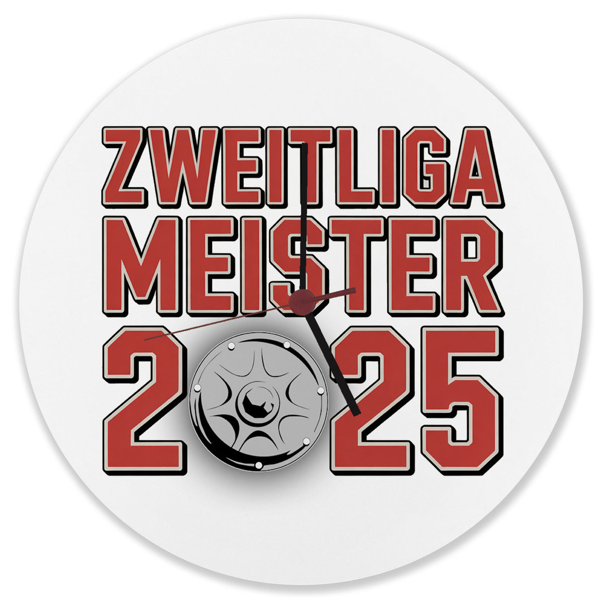 Köln Zweitliga Meister 2025 Wanduhr mit Meisterschale der 2. Liga Aufsteiger