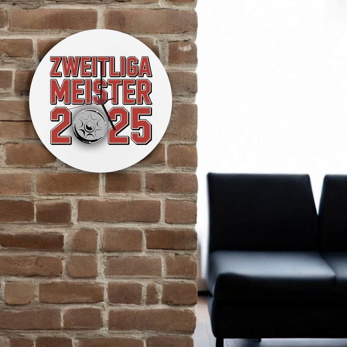 Köln Zweitliga Meister 2025 Wanduhr mit Meisterschale der 2. Liga Aufsteiger