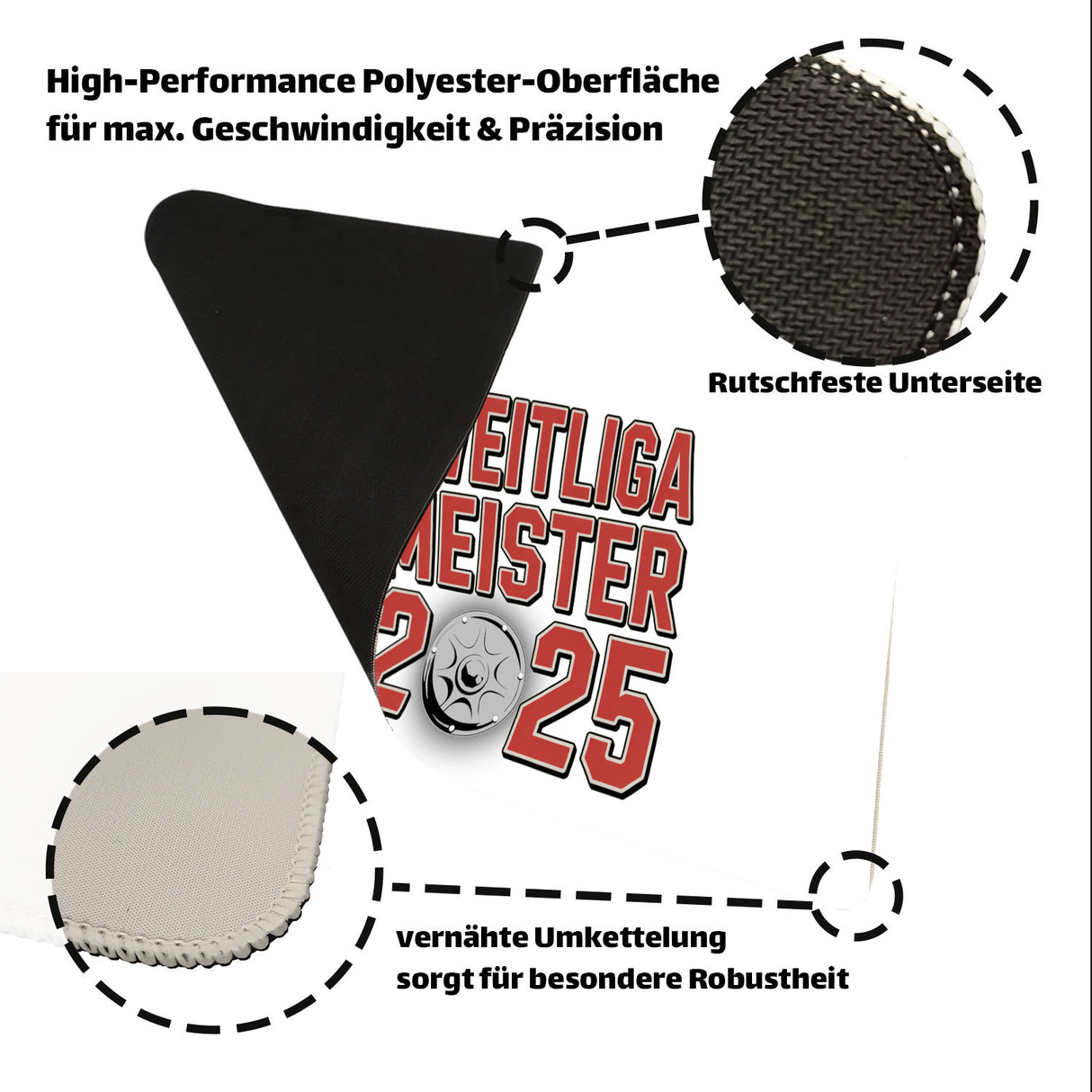 Köln Zweitliga Meister 2025 Schreibtischunterlage 69x31cm XXL Mauspad mit Meisterschale der 2. Liga Aufsteiger