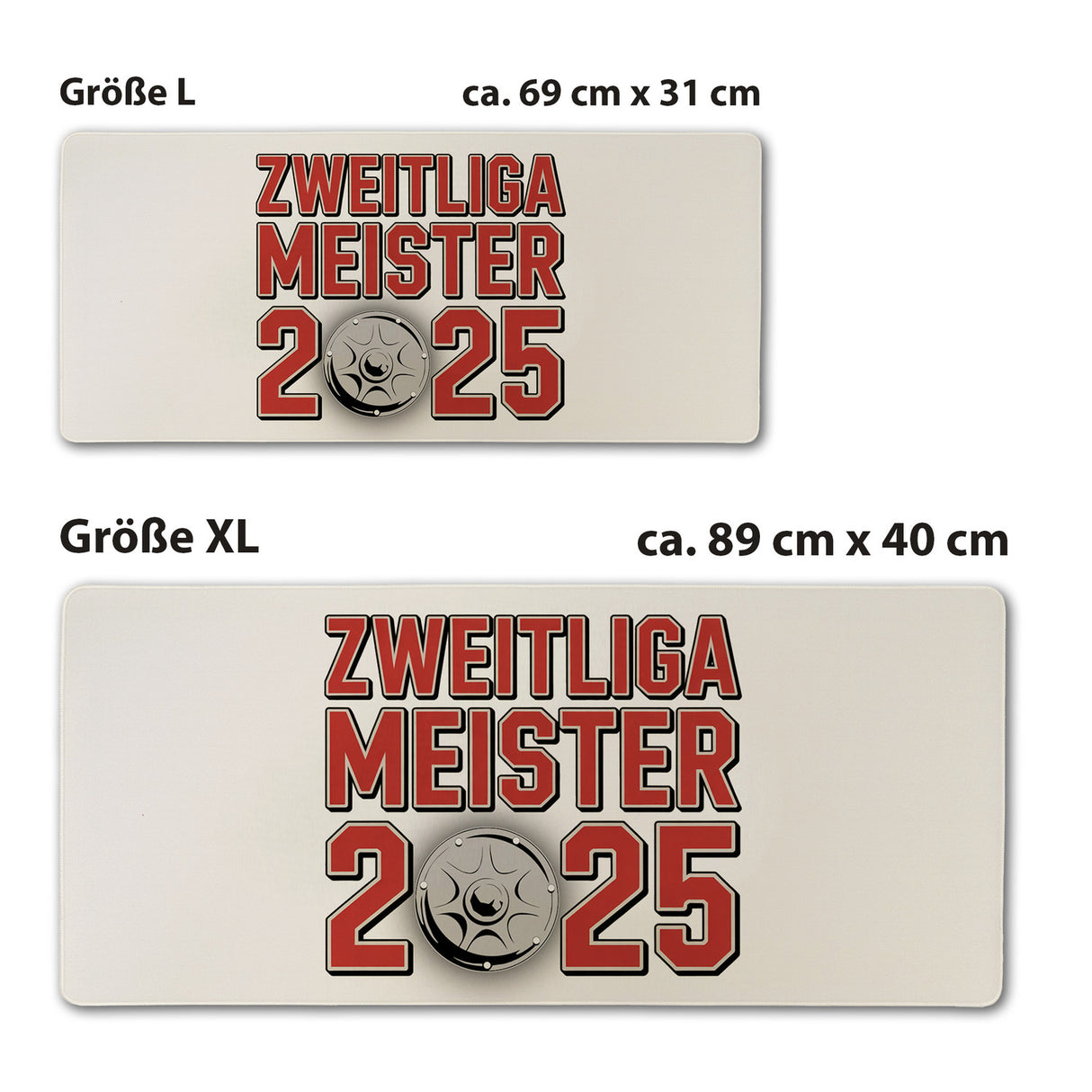 Köln Zweitliga Meister 2025 Schreibtischunterlage 69x31cm XXL Mauspad mit Meisterschale der 2. Liga Aufsteiger