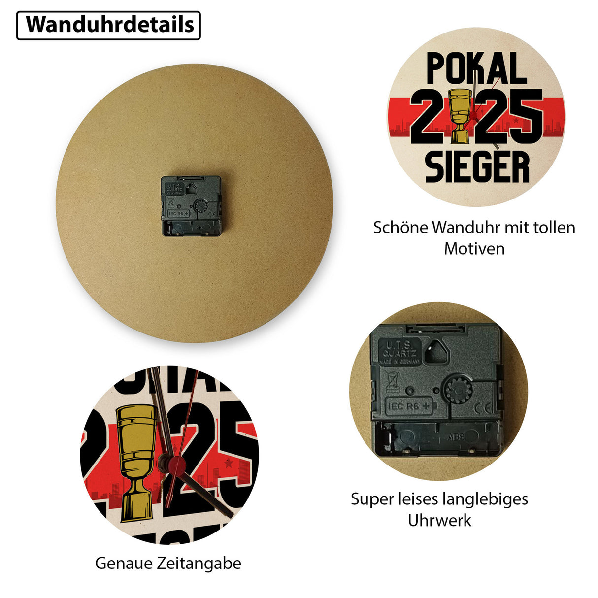 Stuttgart Pokalsieger 2025 Wanduhr