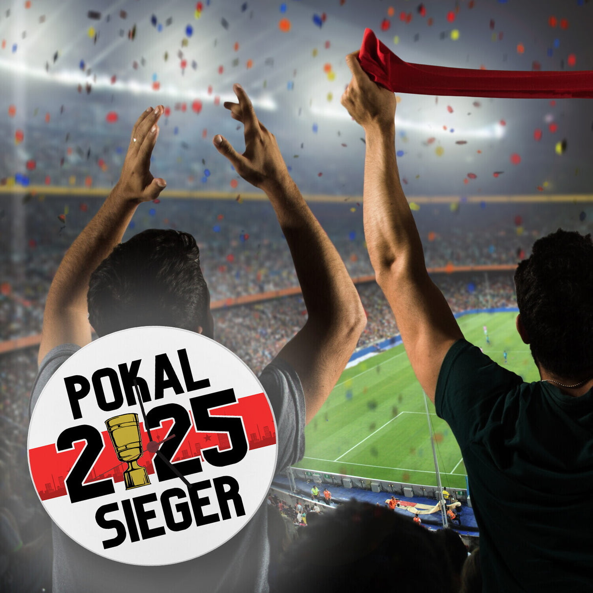Stuttgart Pokalsieger 2025 Wanduhr