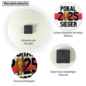 Stuttgart Pokalsieger 2025 Wanduhr