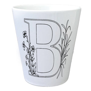 Floral Buchstabe B Blumentopf zum Ausmalen für Kunstliebhaber