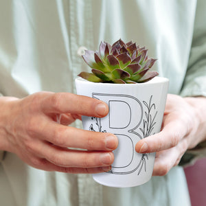 Floral Buchstabe B Blumentopf zum Ausmalen für Kunstliebhaber