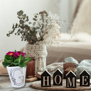 Floral Buchstabe G Blumentopf zum Ausmalen für Kunstliebhaber