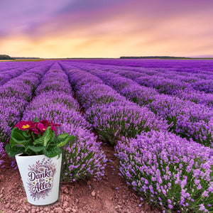 Danke Für Alles Blumentopf mit Aquarellblumen