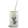 Anmutige Antilope Trinkglas mit Bambusdeckel für Wildnis-Fans