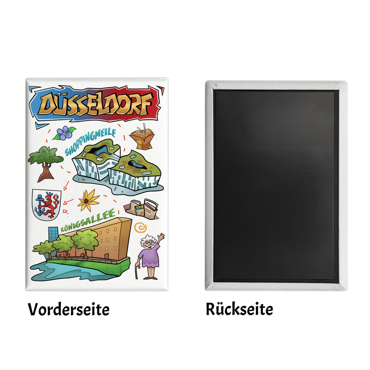 Düsseldorf Pop Art Comic Souvenir Souvenir Magnet - Königsallee