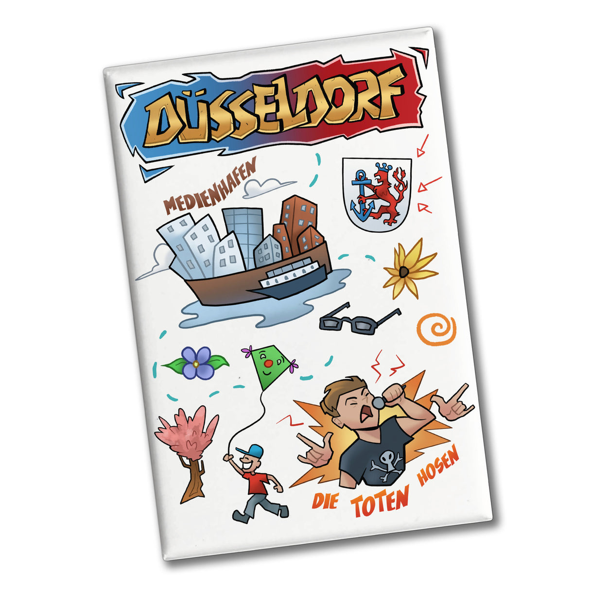 Düsseldorf Pop Art Comic Souvenir Souvenir Magnet - Medienhafen