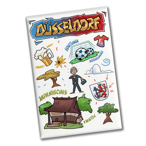 Düsseldorf Pop Art Comic Souvenir Souvenir Magnet - Japanisches Viertel