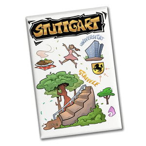 Stuttgart Pop Art Comic Souvenir Souvenir Magnet - Stäffele