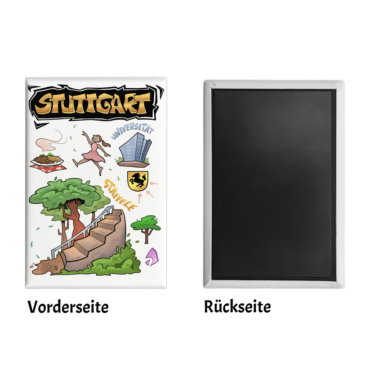 Stuttgart Pop Art Comic Souvenir Souvenir Magnet - Stäffele