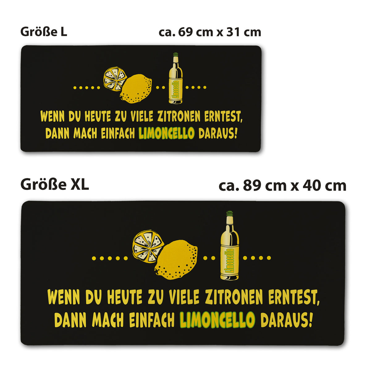 Mache aus Zitronen Limoncello! Schreibtischunterlage 69x31cm XXL Mauspad