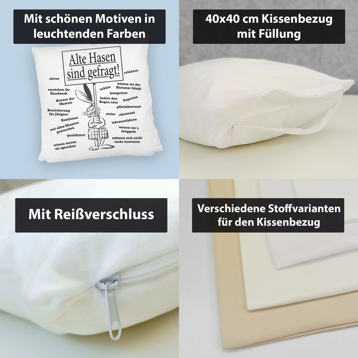 Alte Hasen sind gefragt!Kissen