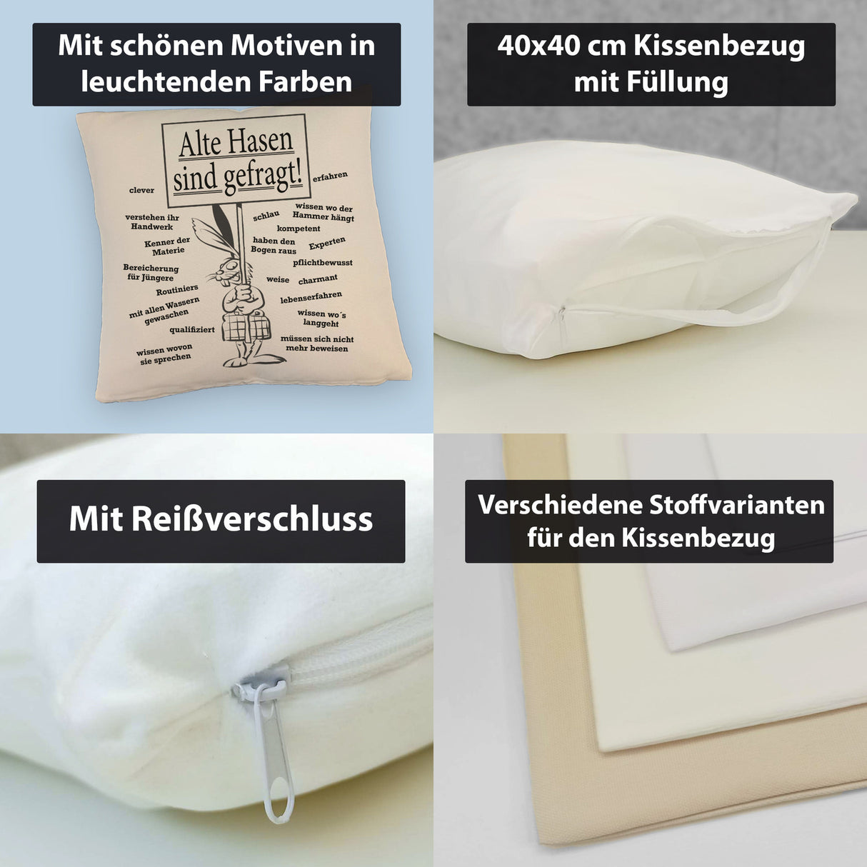 Alte Hasen sind gefragt!Kissen