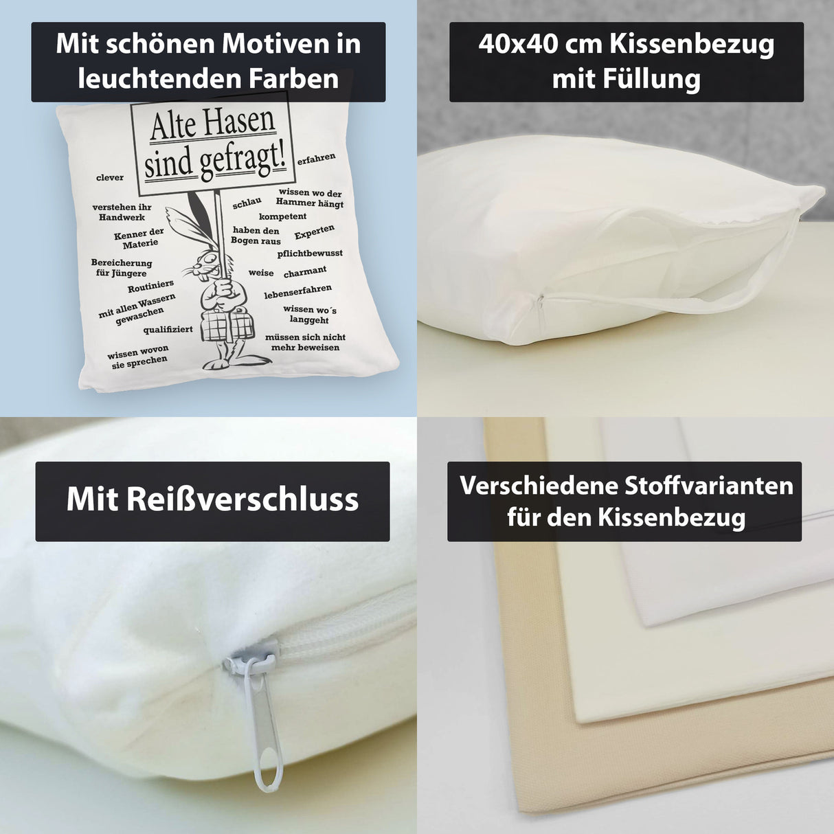 Alte Hasen sind gefragt!Kissen