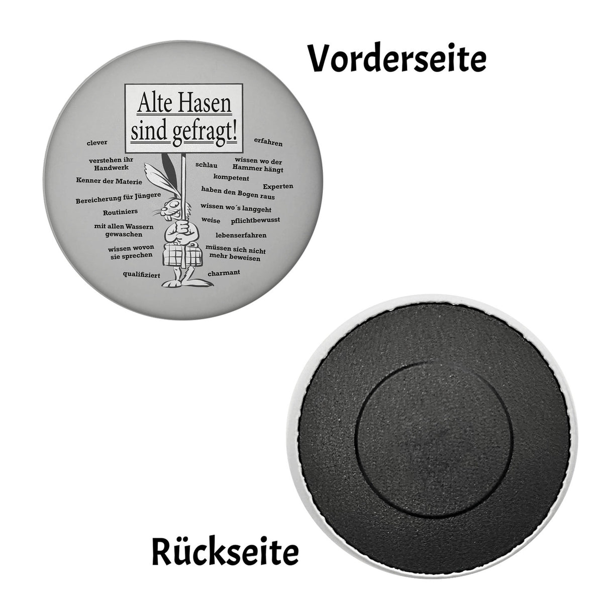 Alte Hasen sind gefragt! Magnet rund