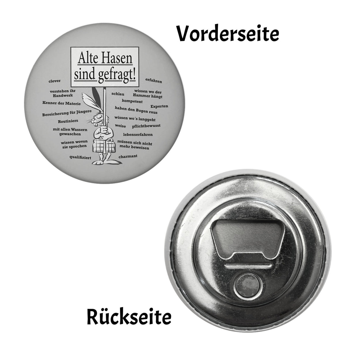Alte Hasen sind gefragt! Magnet rund