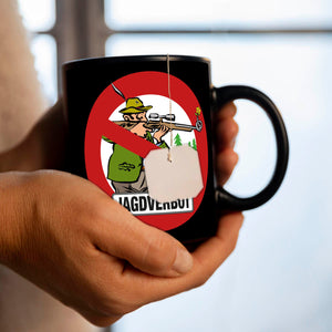 Jagdverbot Tasse mit Verbotsschild